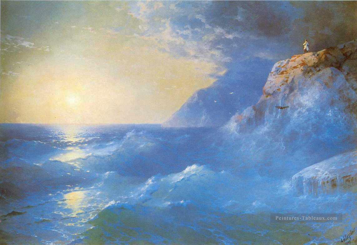Ivan Aivazovsky Napoléon sur l’île de Sainte Hélène Vagues de l’océan Peintures à l'huile
